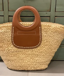 Alternative view of 👜 Panier Alba camel en paille & cuir – Esprit chic naturel